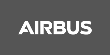 weisses "Airbus"-Logo auf grauem Hintergrund