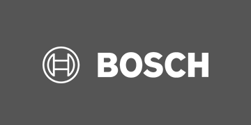 weisses "Bosch"-Logo auf grauem Hintergrund